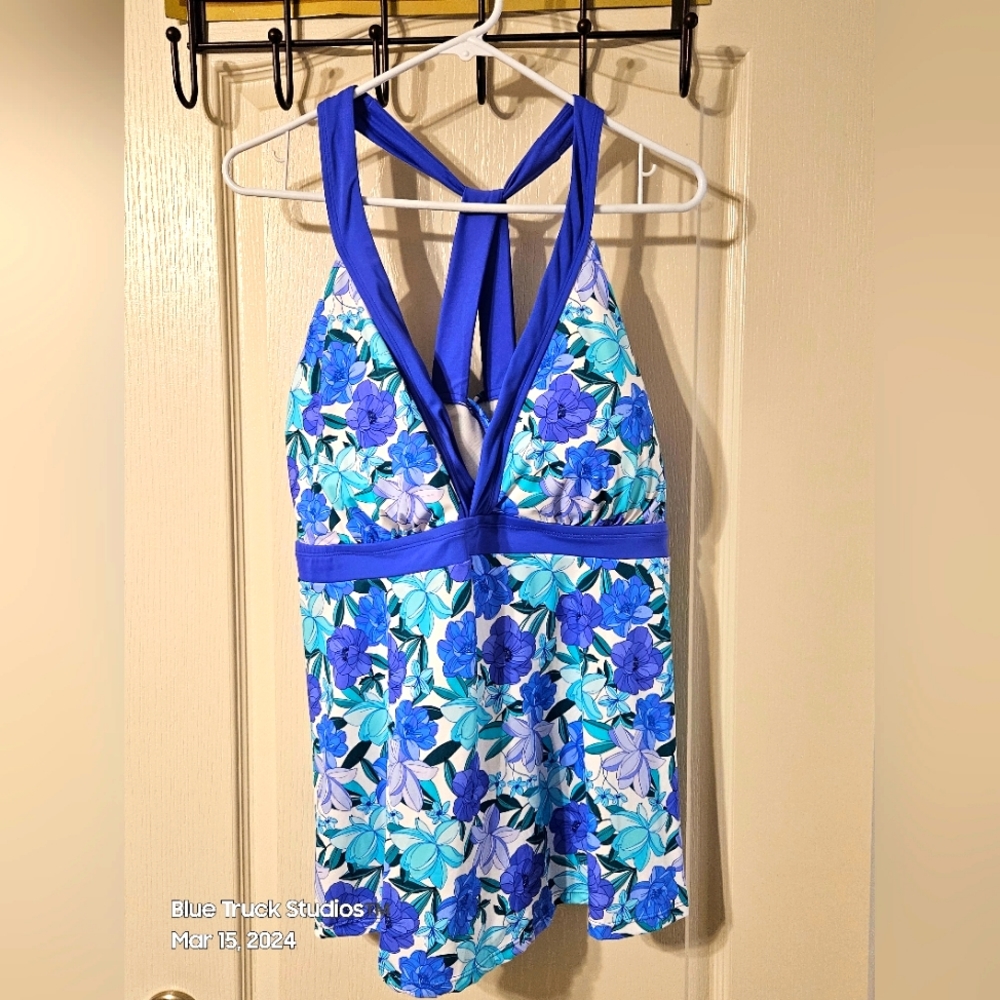 Plus Size Tankini Longer Length Surplice Swim Top. Swimsuits For All Brand.